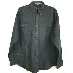 Whipper In Shirt Mens Sz M Black Cotton Floral Long Sleeve Western Button Down